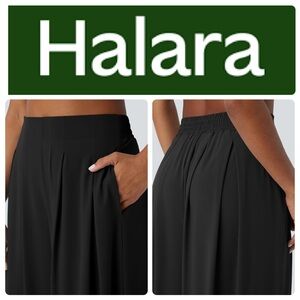 HALARA Black Breezeful High Waisted Pocket Wide Leg Flowy Palazzo Pants